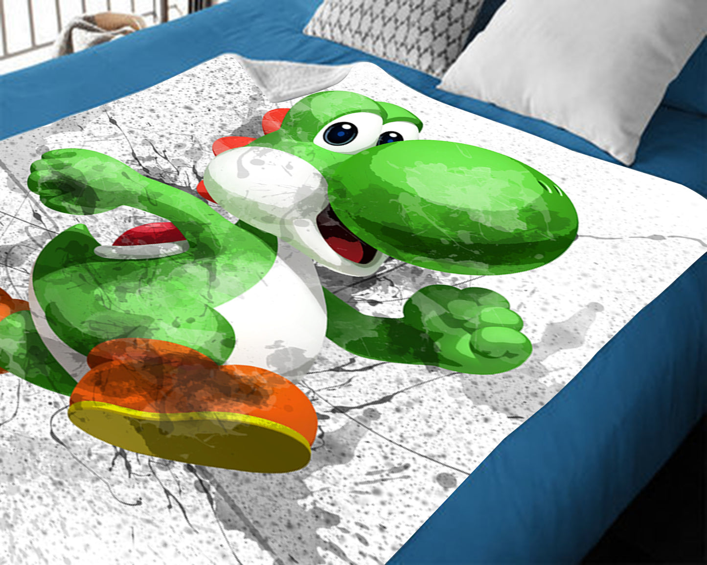 Yoshi Splash Effect Fleece Blanket