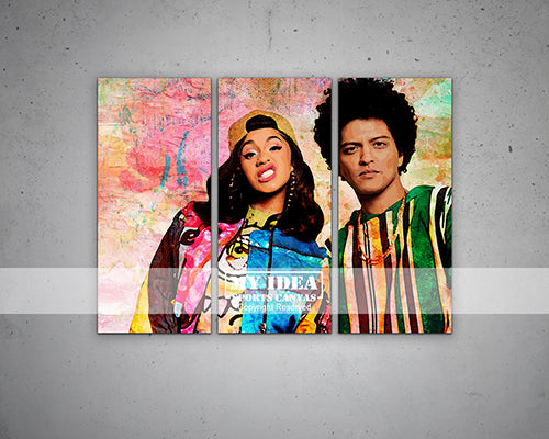 BRUNO MARS & CARDI Multicolour Wall Art
