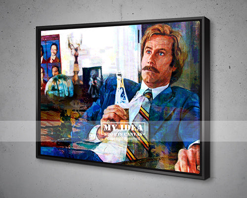 Ron Burgundy Multicolour Wall Art