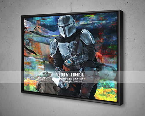 The Child The Mandalorian Multicolour Wall Art