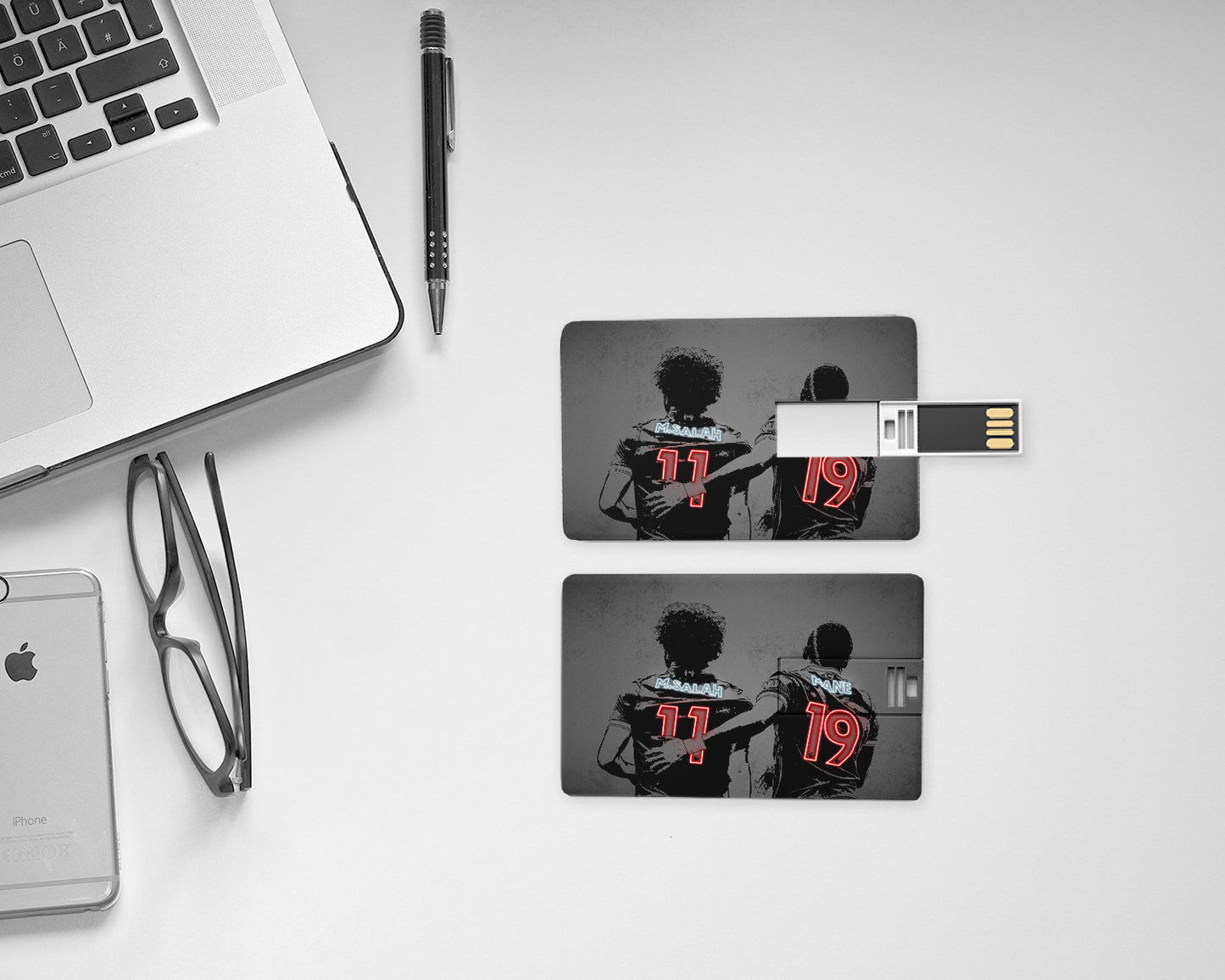 Mohamed Salah and Sadio Mane Neon Effect Pendrive