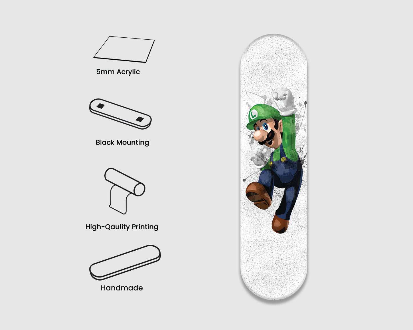 Virgil Van Dijk Acrylic Skateboard Wall Art