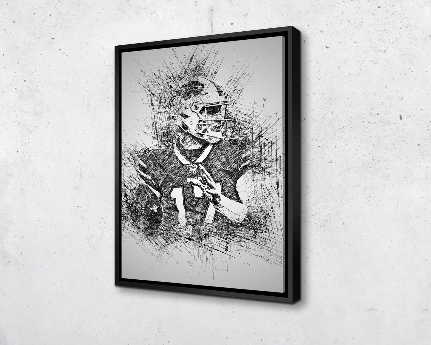 Josh Allen Sketch Wall Art