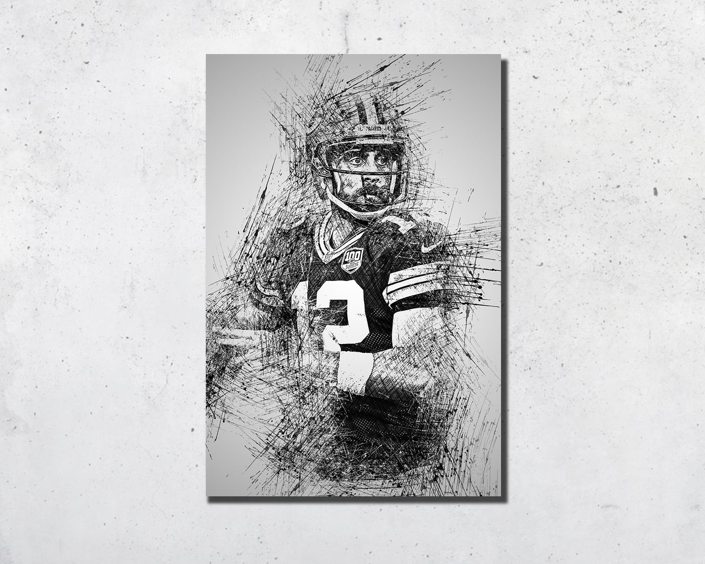 Aaron Rodgers Sketch Wall Art