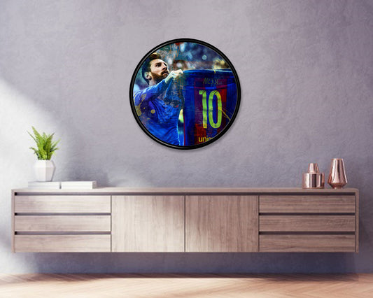 Lionel Messi Round Wall Art