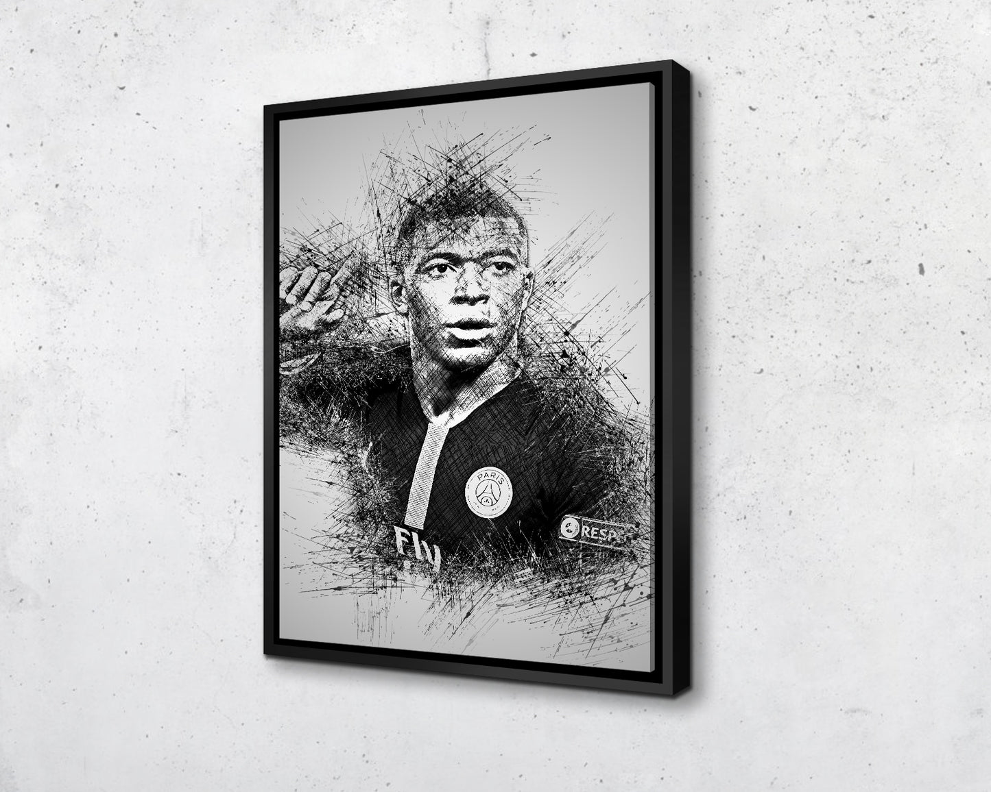 Kylian Mbappé Sketch Wall Art