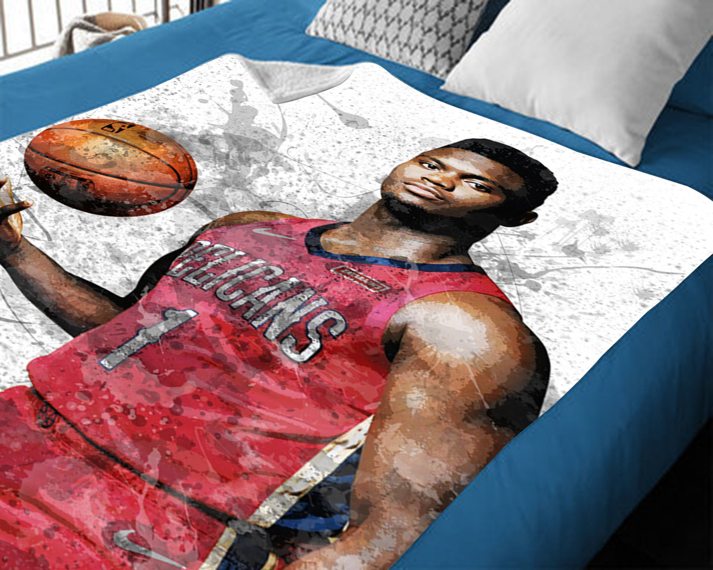 Zion Williamson Splash Effect Fleece Blanket