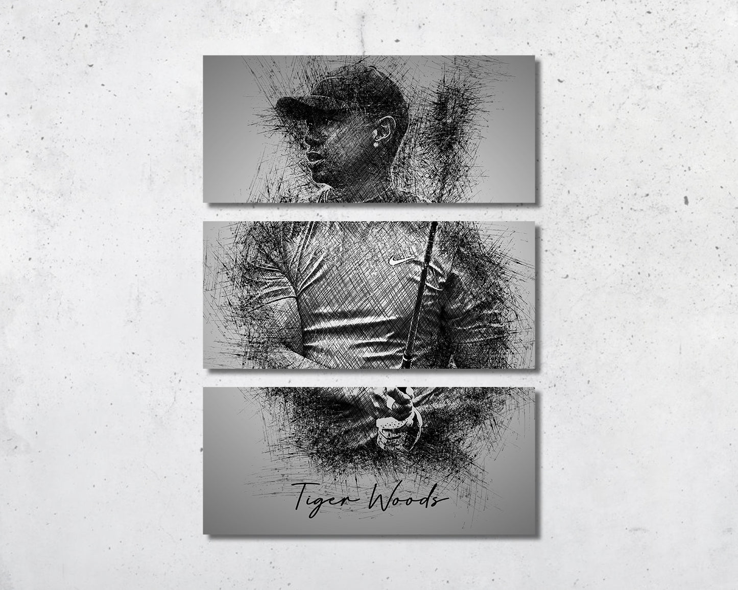 Tiger Woods Sketch Wall Art