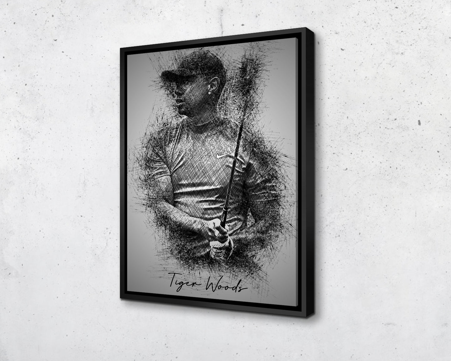 Tiger Woods Sketch Wall Art