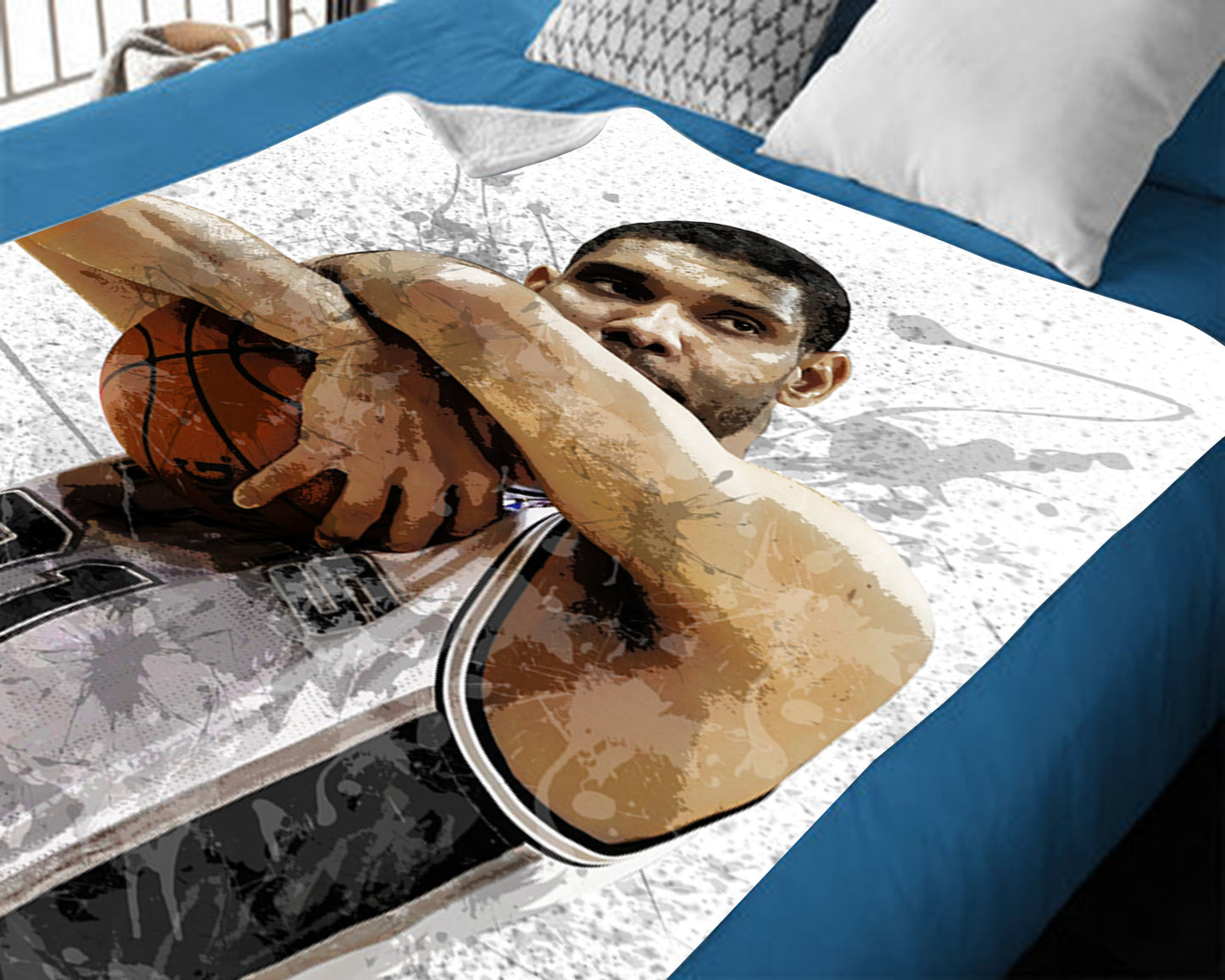 Tim Duncan Splash Effect Fleece Blanket