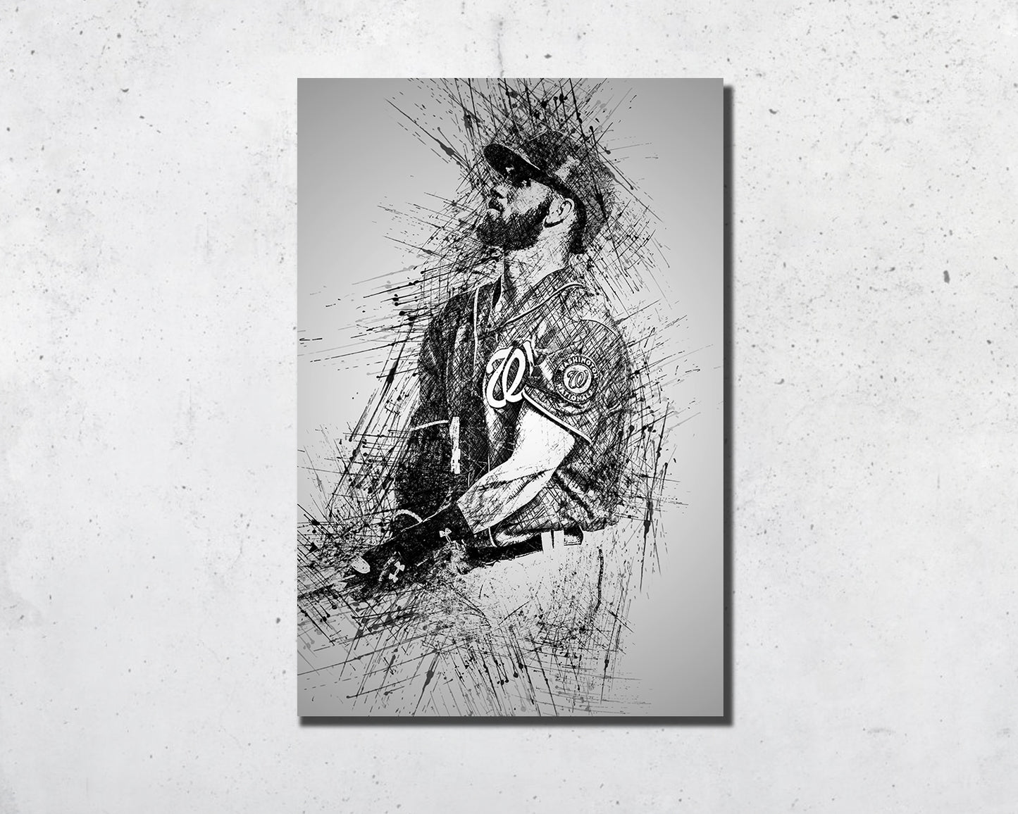 Bryce Harper Sketch Wall Art
