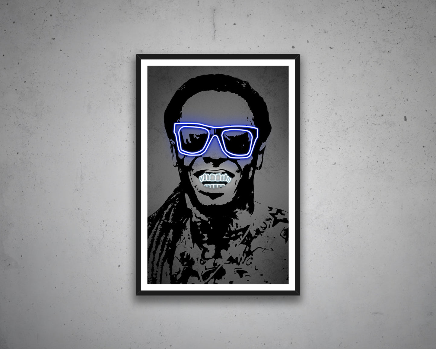 Lil Wayne Neon Effect Canvas Art