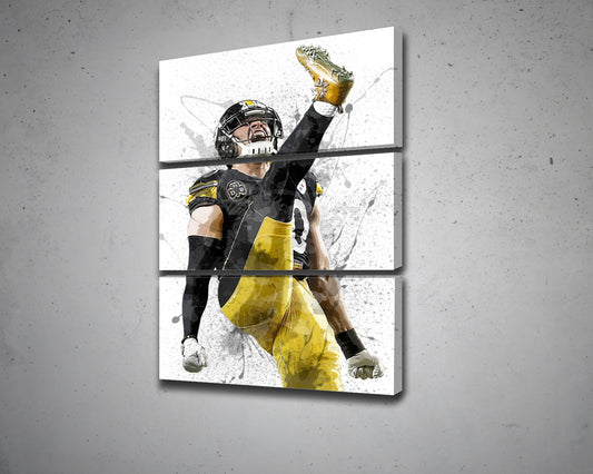 TJ Watt Splash Effect Canvas Art