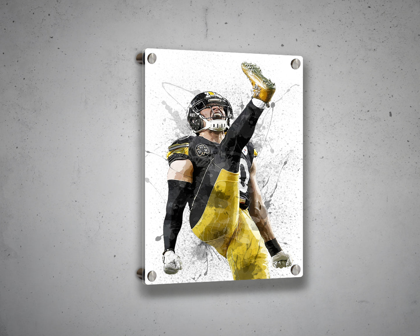 TJ Watt Splash Effect Canvas Art