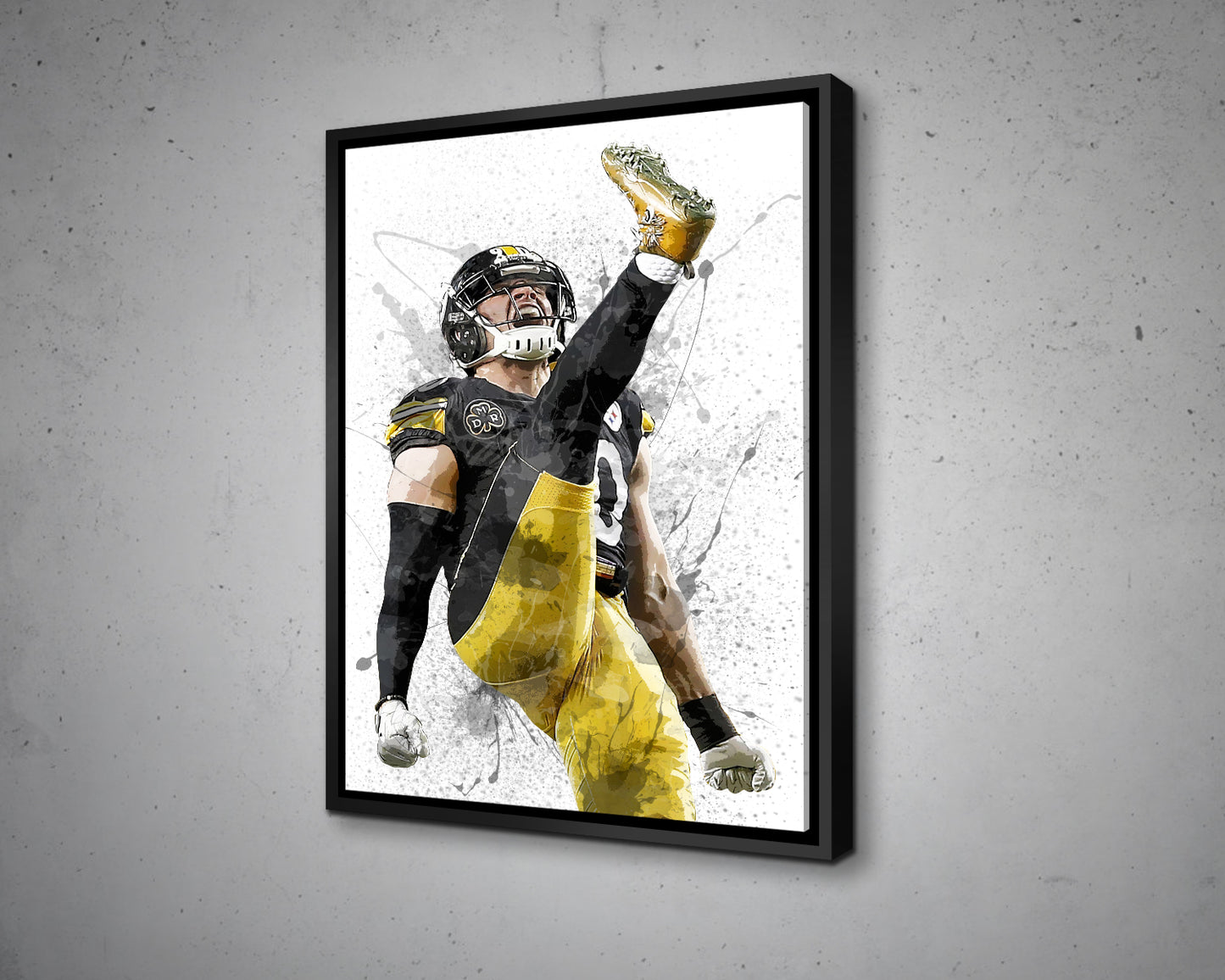 TJ Watt Splash Effect Canvas Art