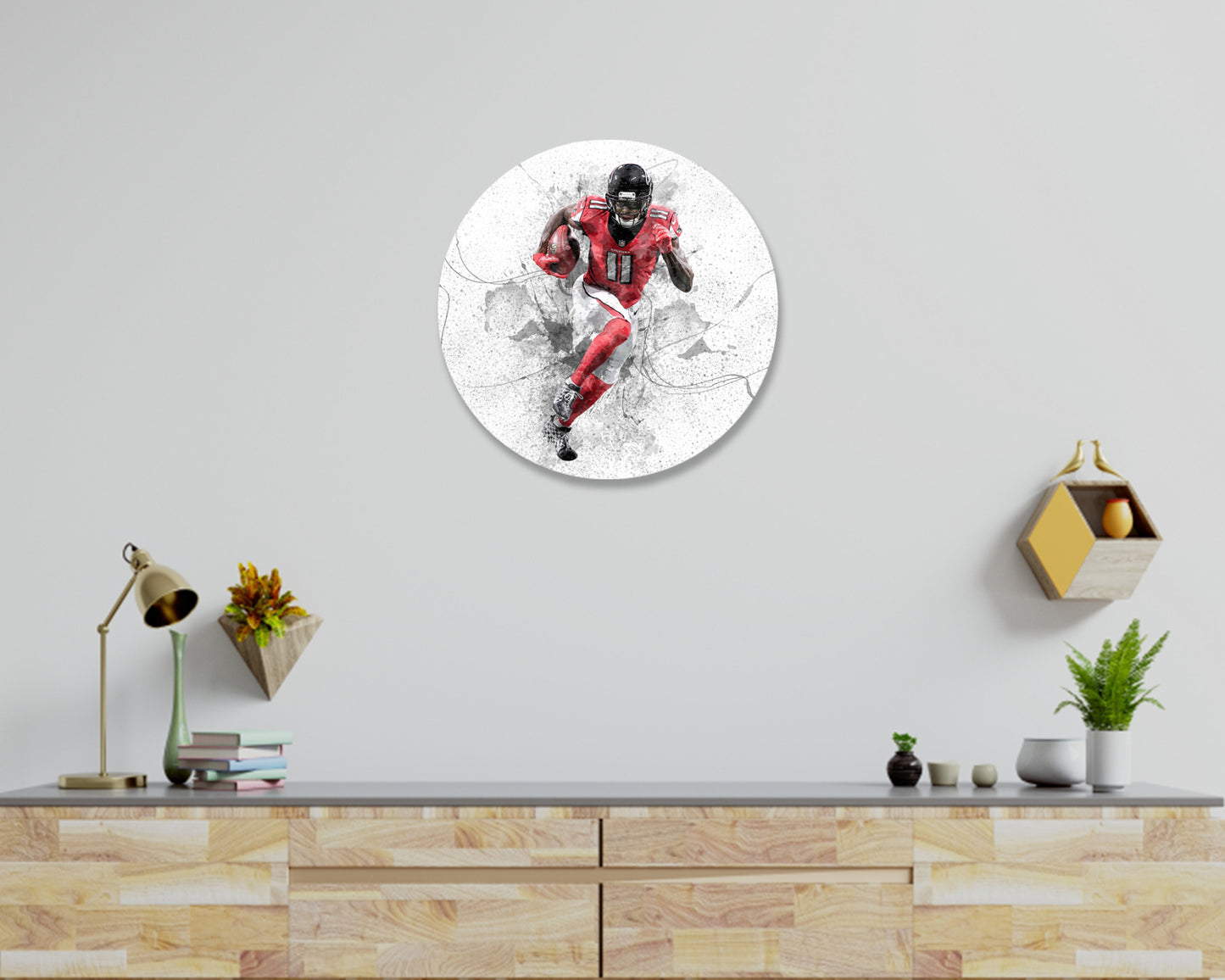 Julio Jones Round Wall Art