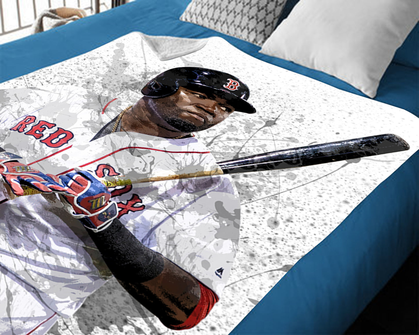 Manta polar con efecto salpicadura de David Ortiz