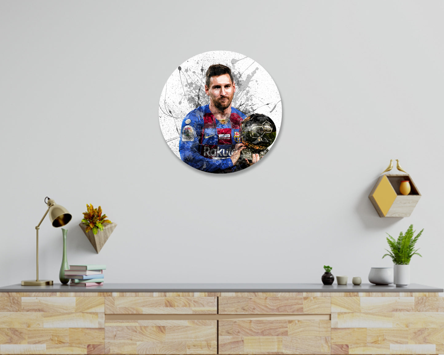 Lionel Messi Round Wall Art