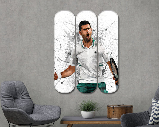 Arte mural de patineta acrílica de Novak Djokovic