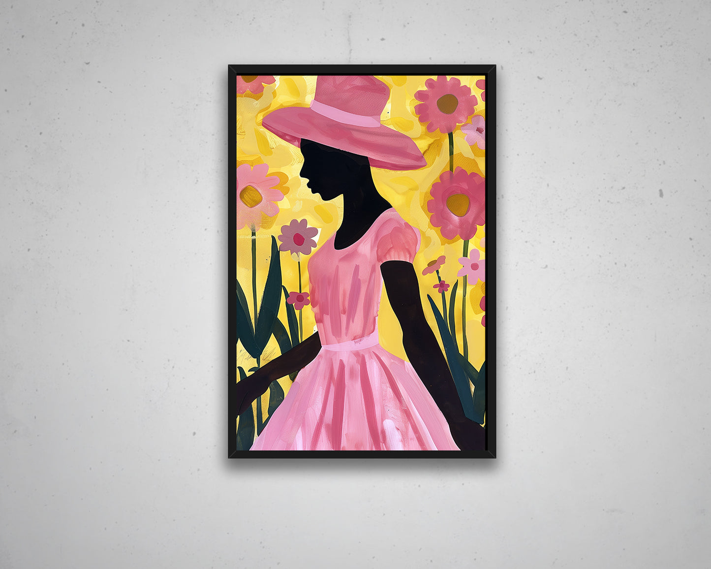 Abstract African Woman with Flower Canvas Art