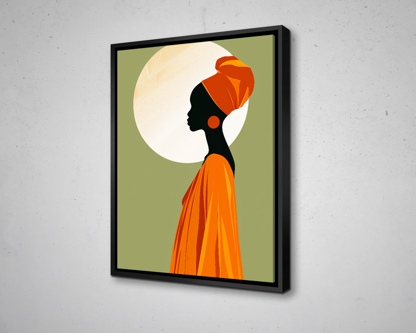 African Woman Portrait Abstract Painting Canvas Art