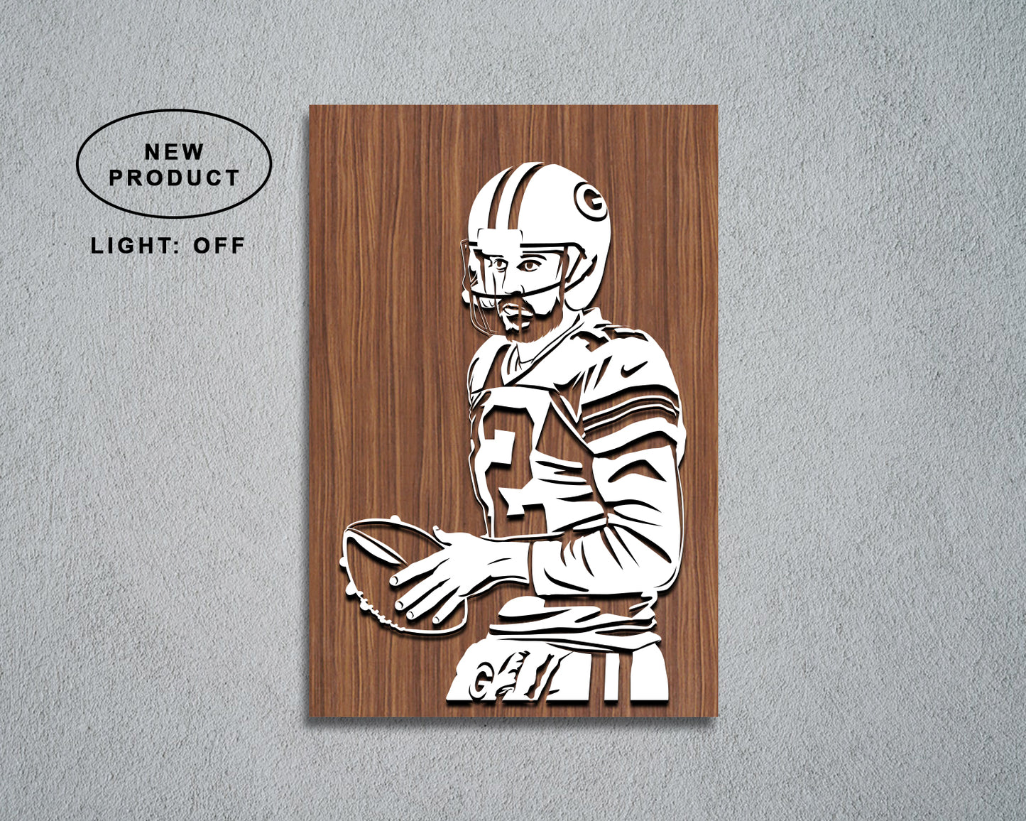 Aaron Rodgers LED Wooden Decal