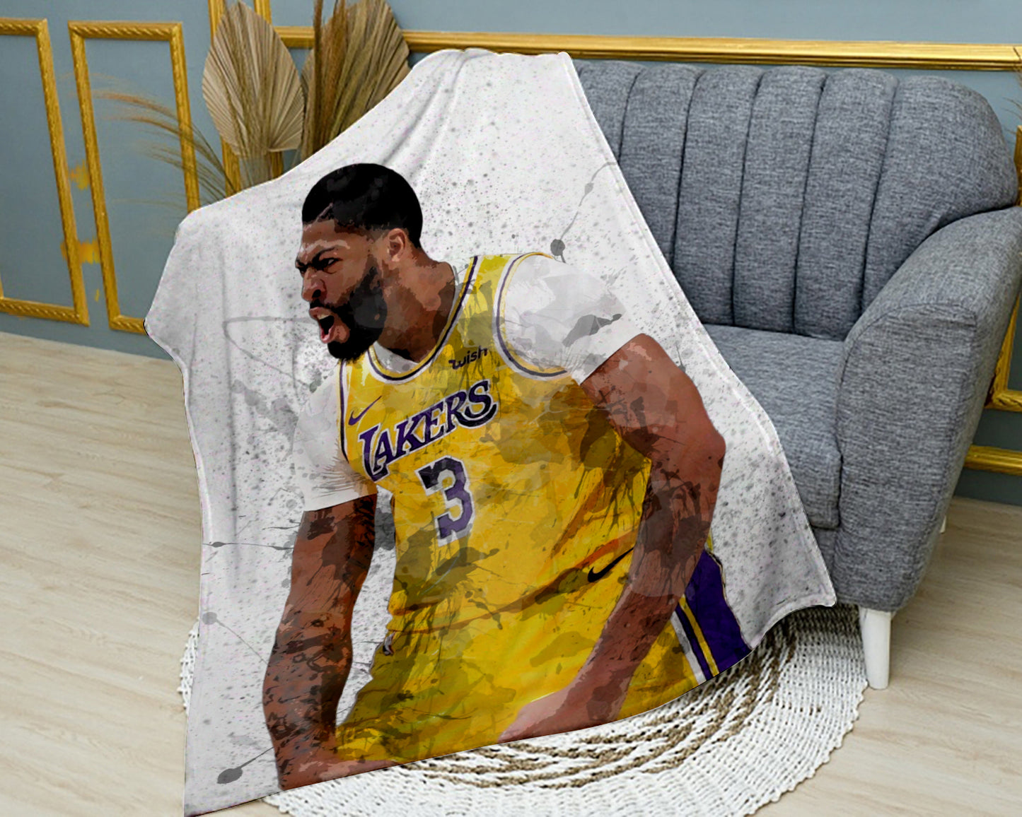 Anthony Davis Los Angeles Lakers Fleece Blanket