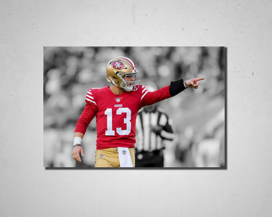 Arte en lienzo en blanco y negro de Tom Brady