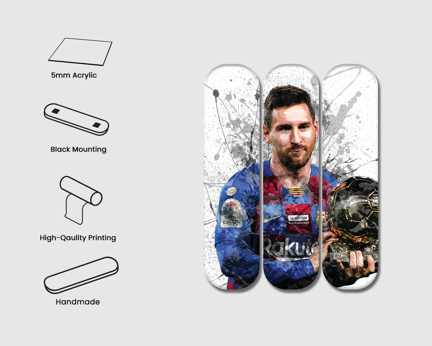 Novak Djokovic Acrylic Skateboard Wall Art