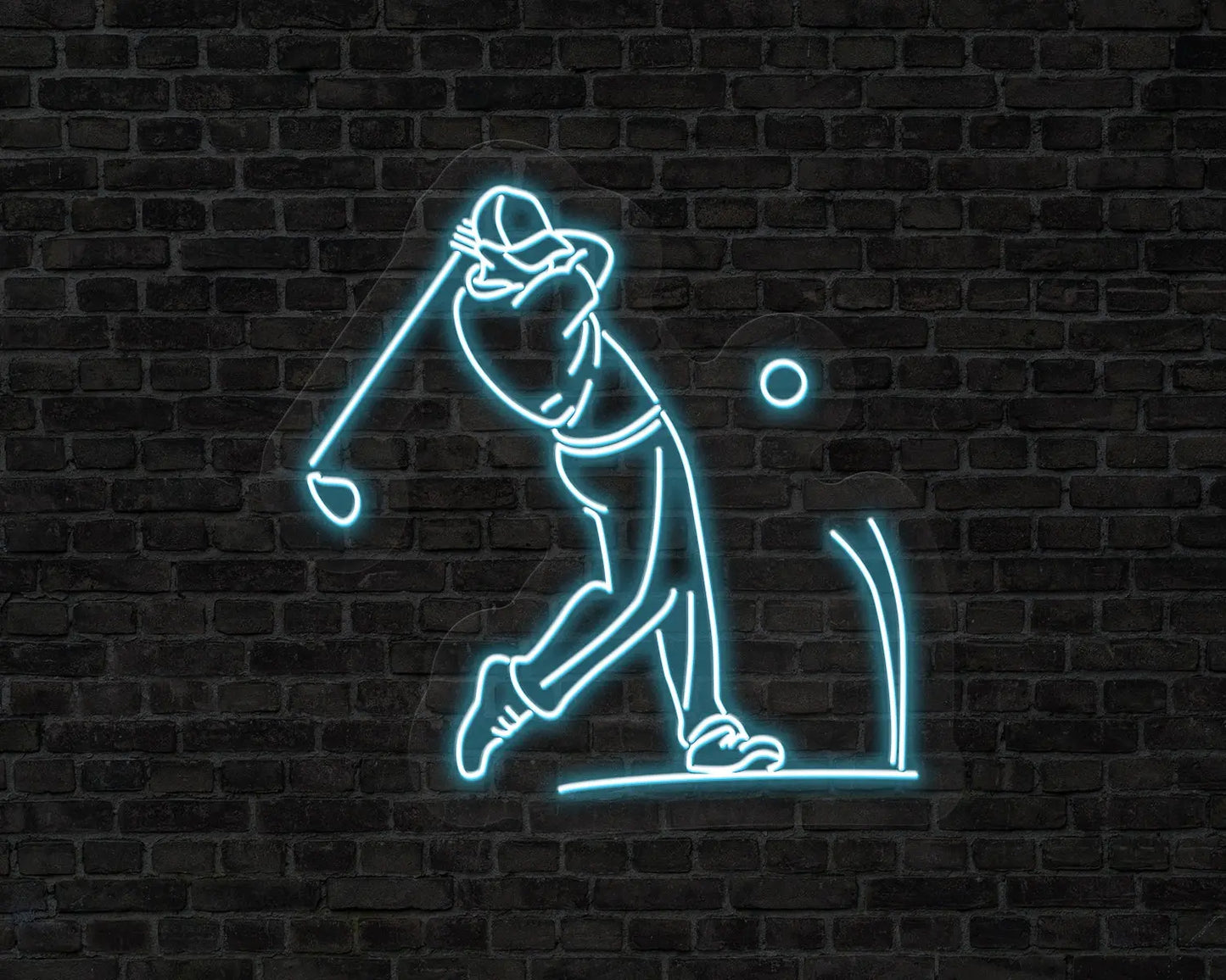 Golf Player Swing Neon Sign