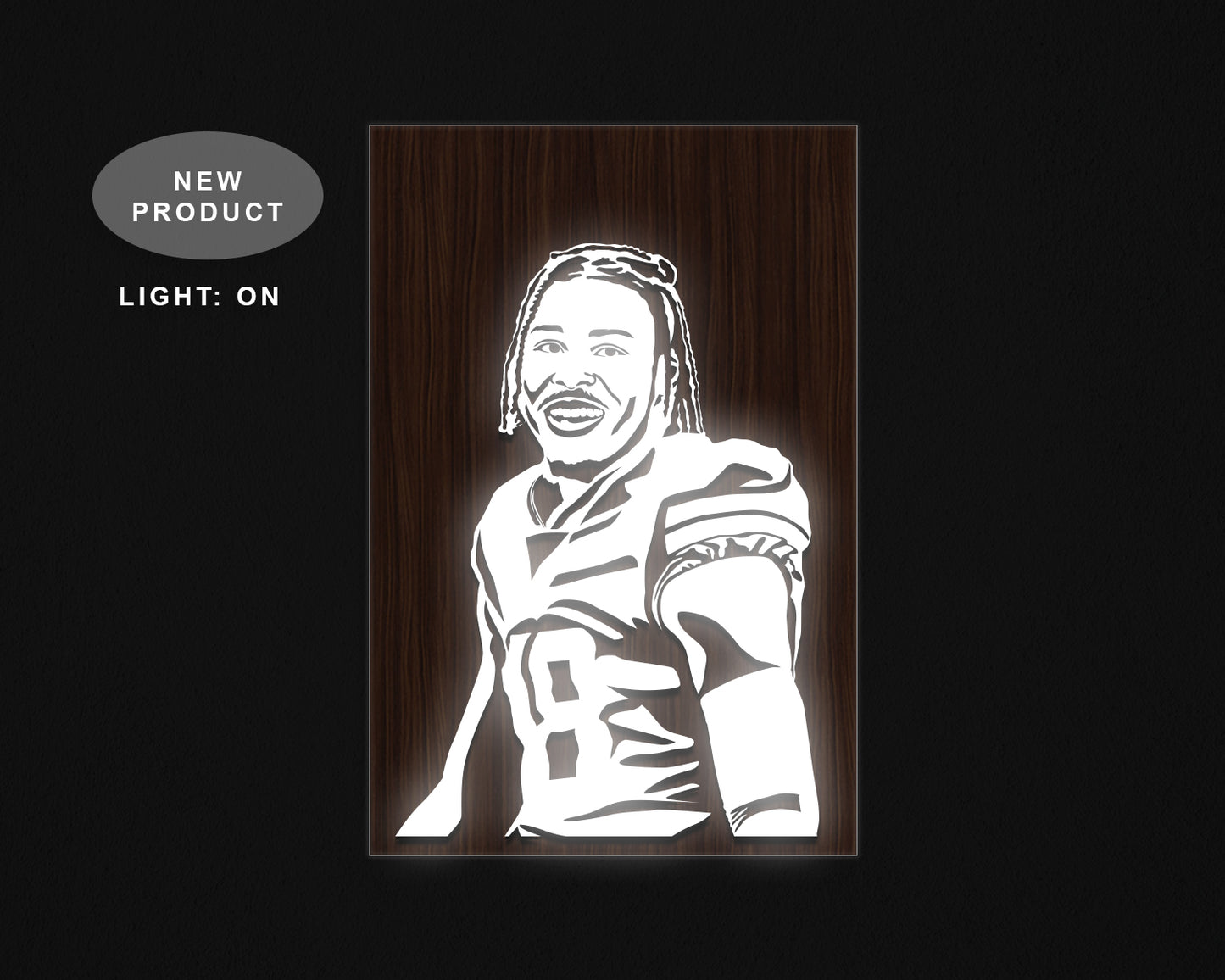 Justin Jefferson LED Wooden Decal