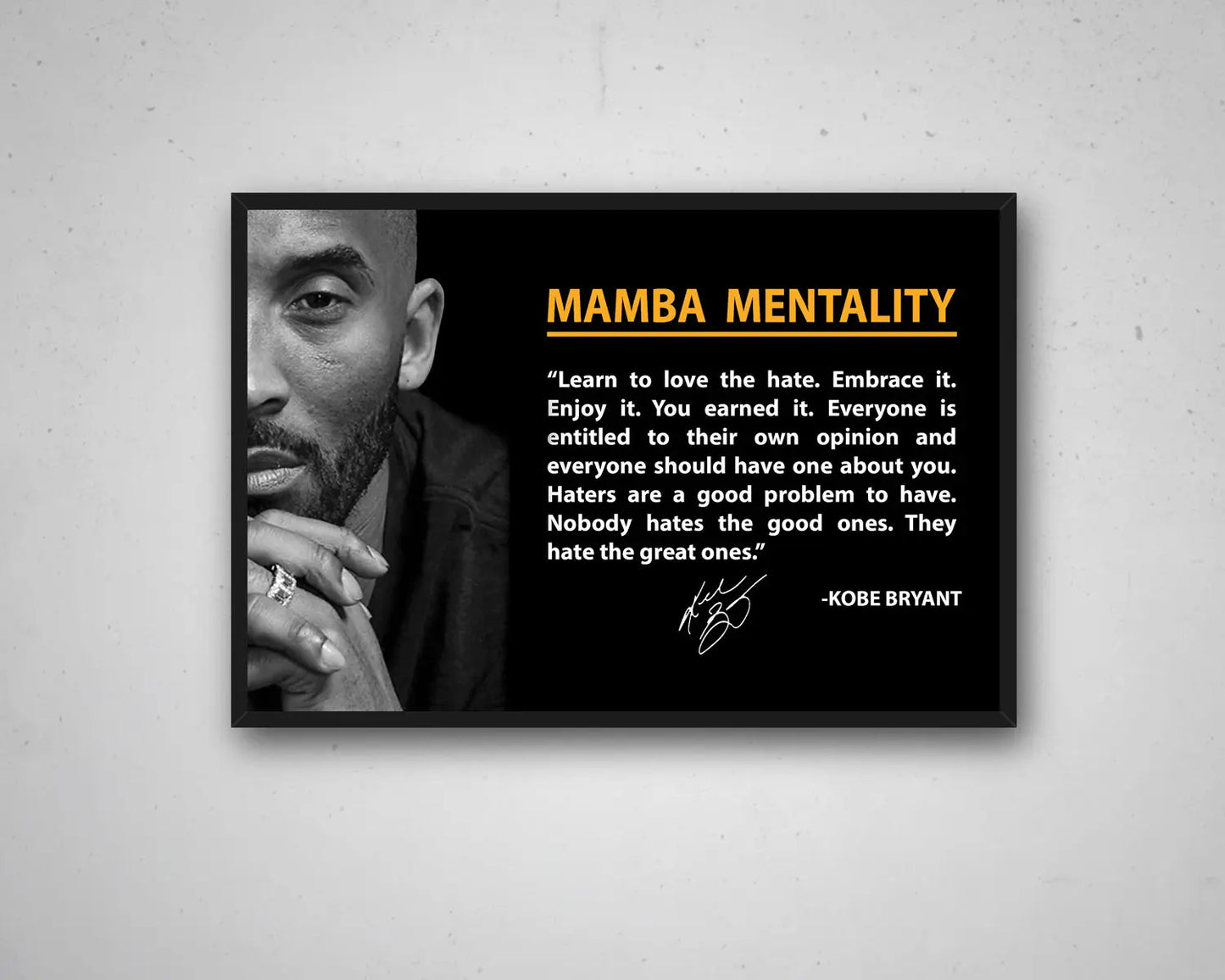 Kobe Bryant Mamba Mentality Canvas Wall Art