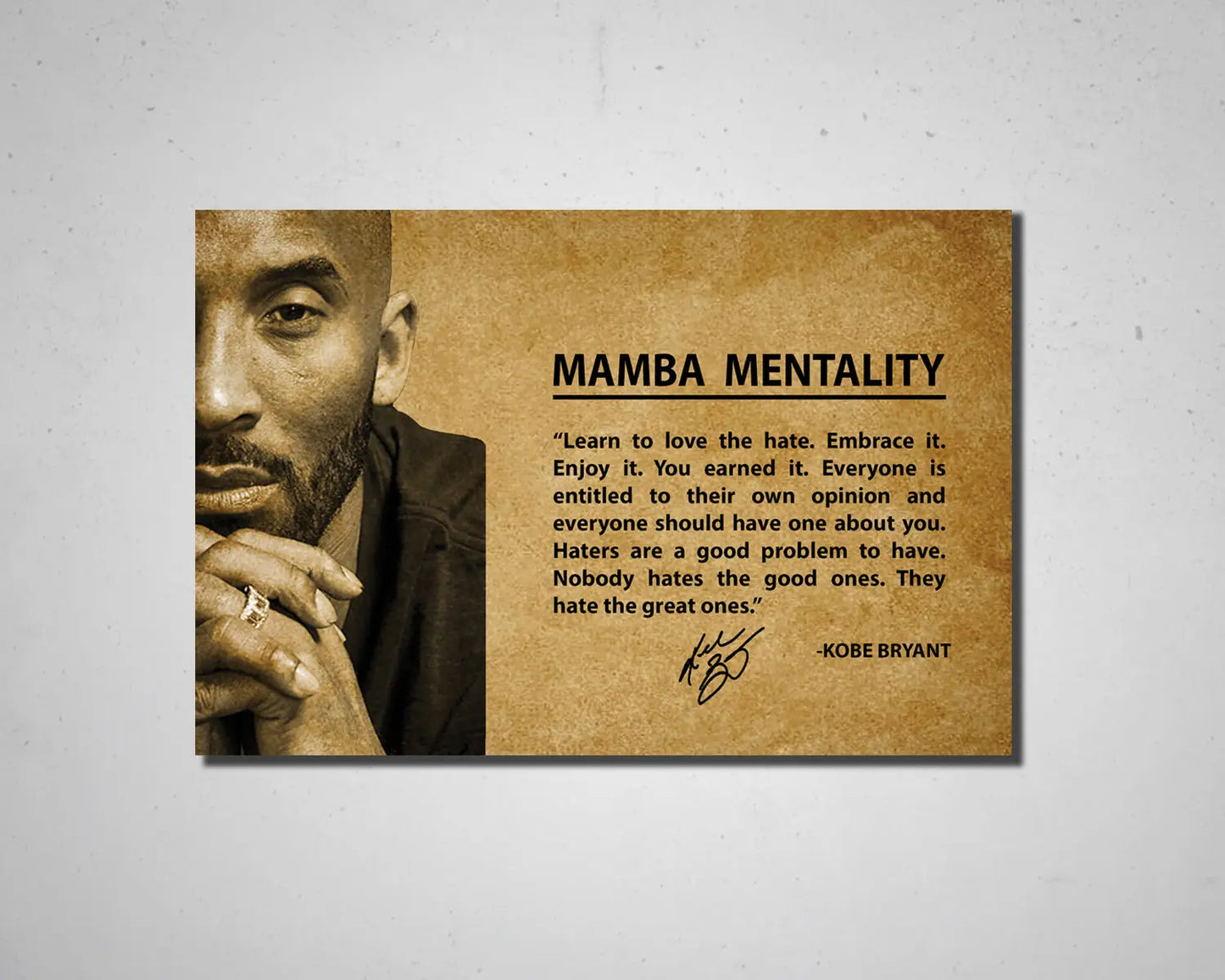Kobe Bryant Mamba Mentality Acrylic Wall Art