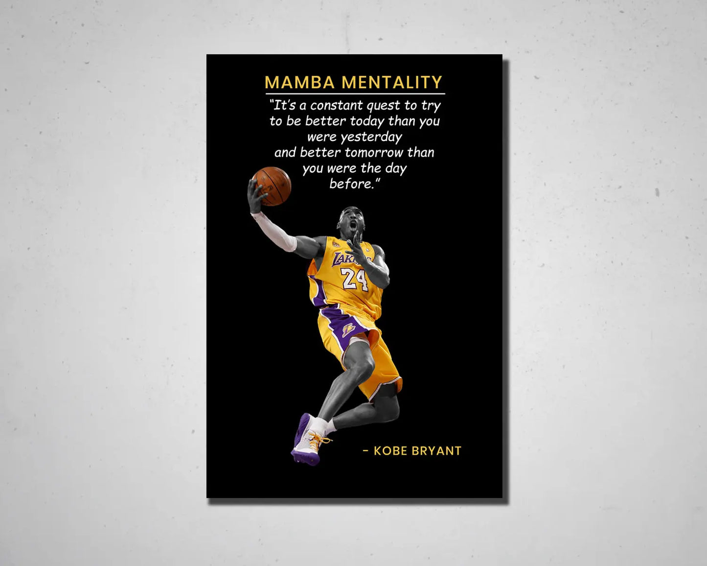 Kobe Bryant Mamba Mentality Canvas Wall Art
