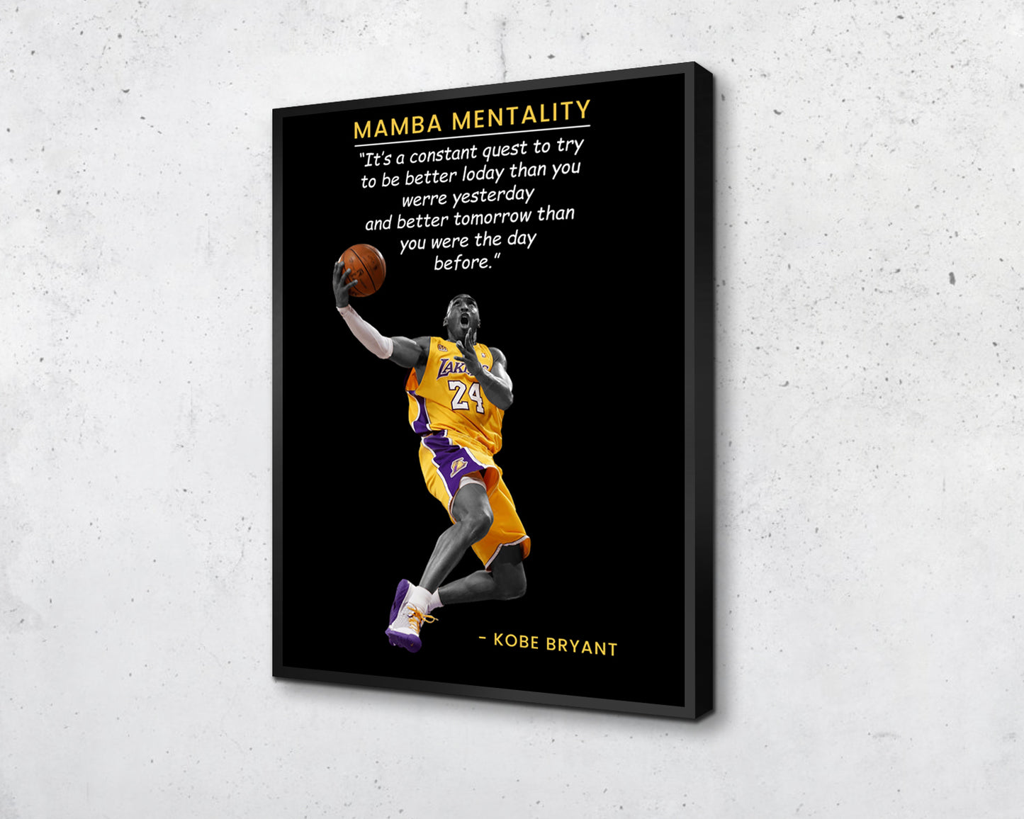 Kobe Bryant Mamba Mentality Canvas Wall Art