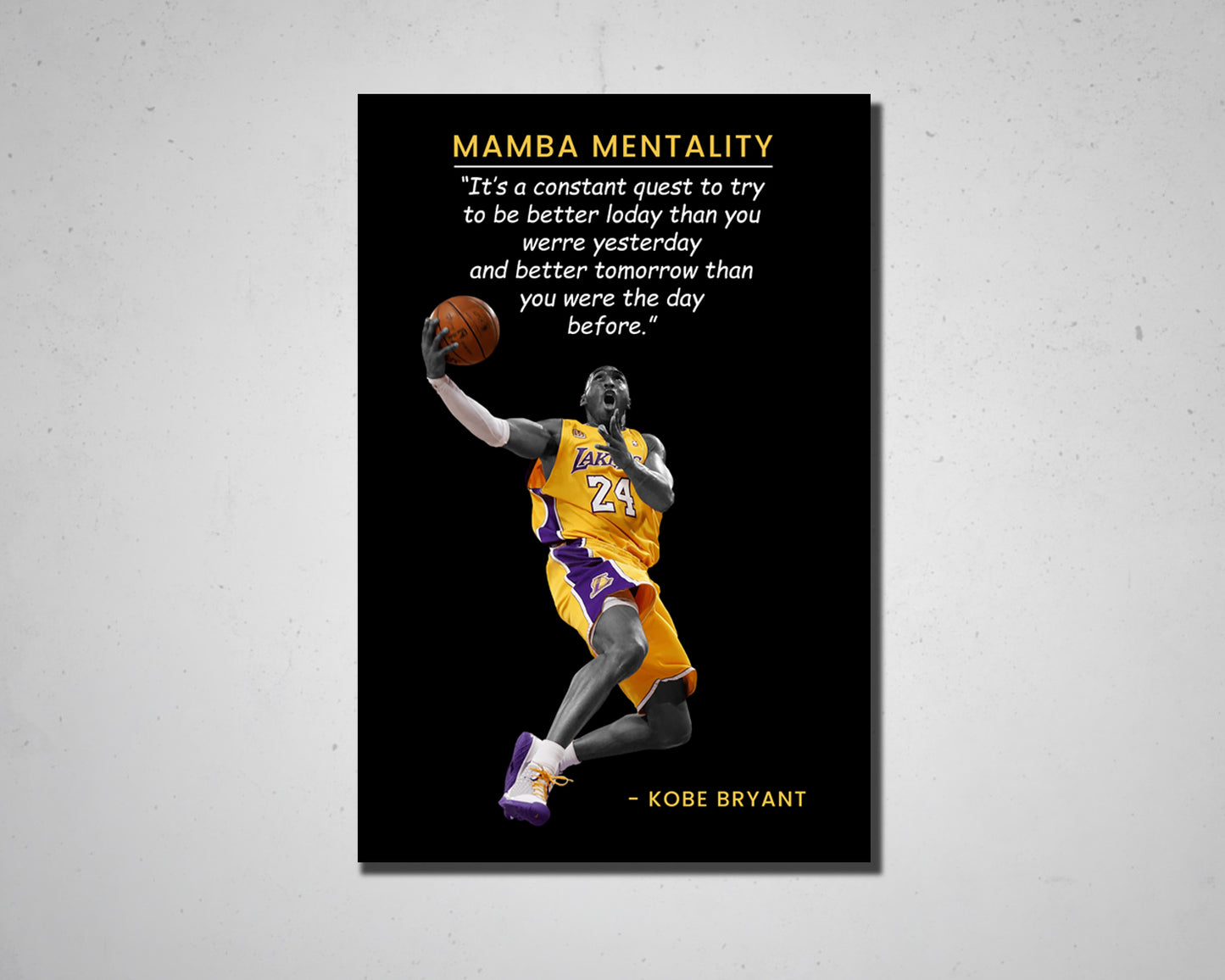 Kobe Bryant Mamba Mentality Canvas Wall Art