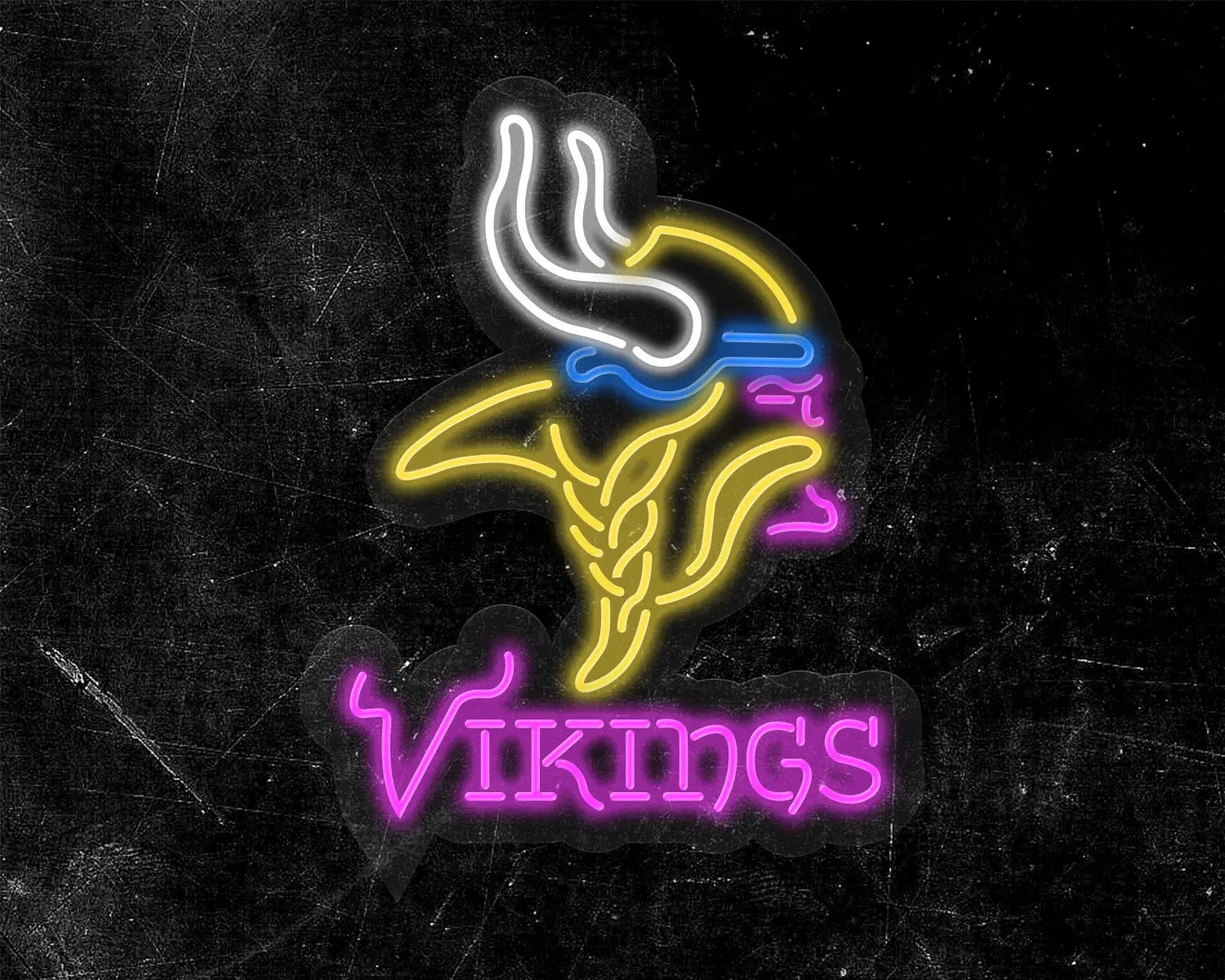 Minnesota Vikings Logo Neon Sign – My Idea Sports Canvas MINNESOTA VIKINGS LED Neon Sign For Bar, Porch, Garage, Mancave 16 Inch main image 0