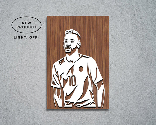 Neymar Brazil Rivera LED Wooden Decal