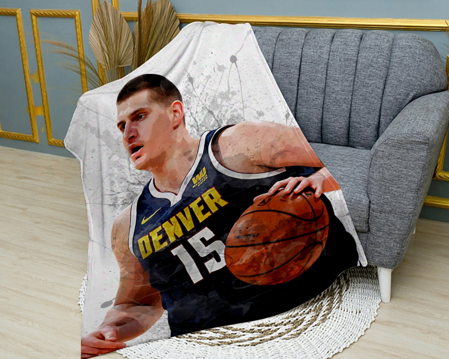 Nikola Jokić Splash Effect Fleece Blanket