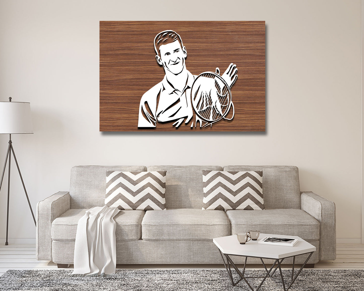 Novak Djokovic LED Wooden Decal