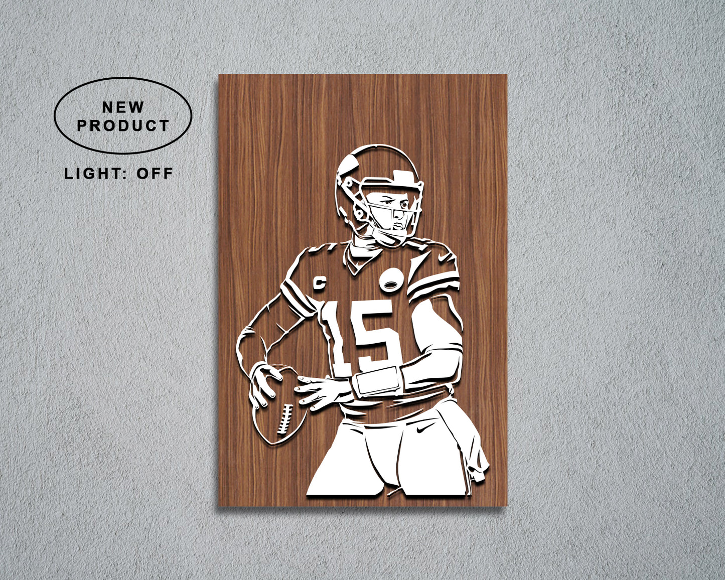 Patrick Mahomes LED Wooden Decal