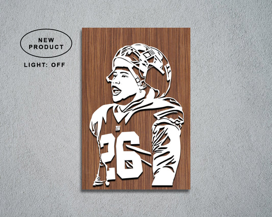 Saquon Barkley LED Wooden Decal