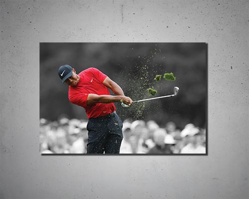 Tiger Woods Black & White Canvas Art