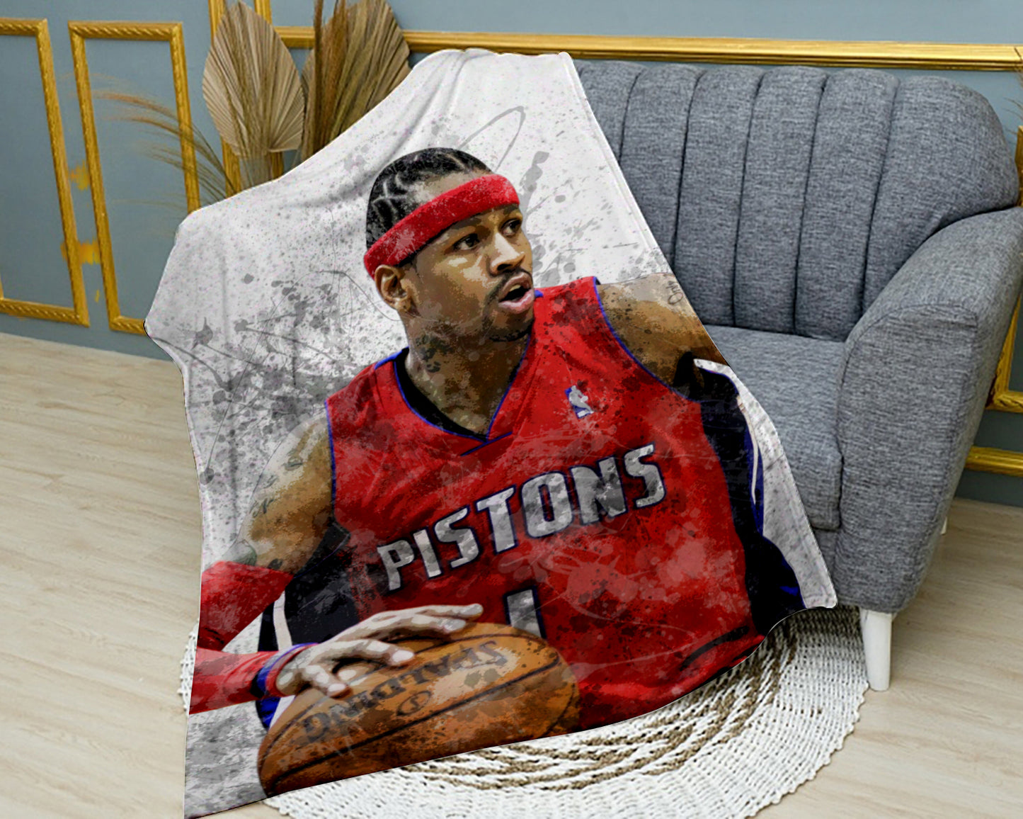 Allen Iverson Detroit Pistons Fleece Blanket