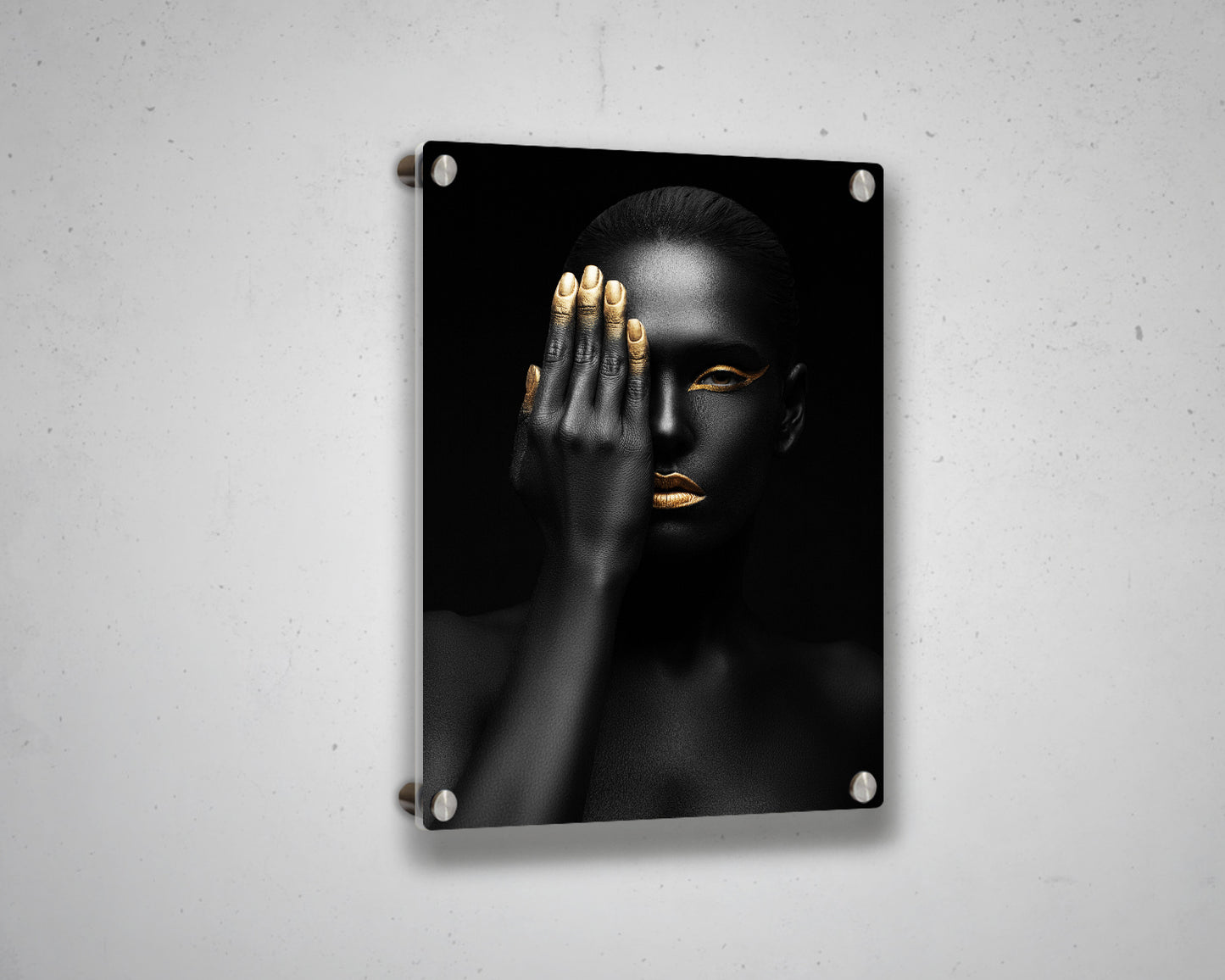 African Woman Black & Gold Canvas Painting Black Woman Painting African Woman Canvas Art