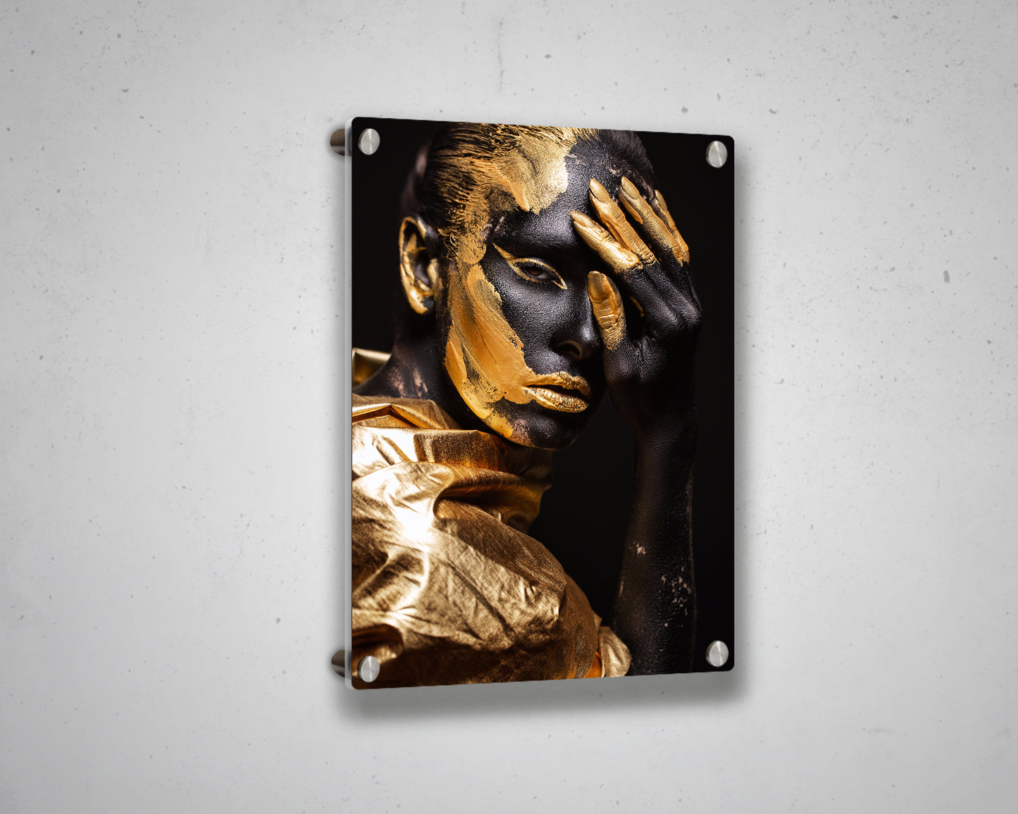 African Woman Black & Gold Canvas Painting Black Woman Painting African Woman Canvas Art