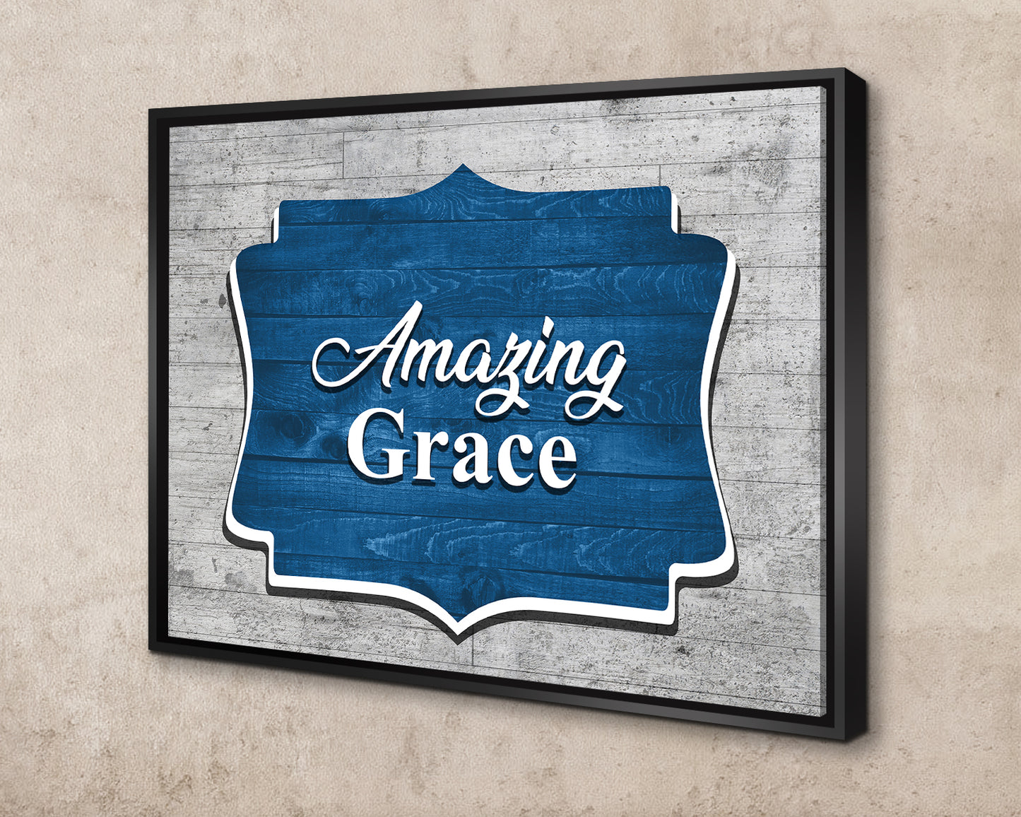 Amazing Grace Blue Canvas Wall Art