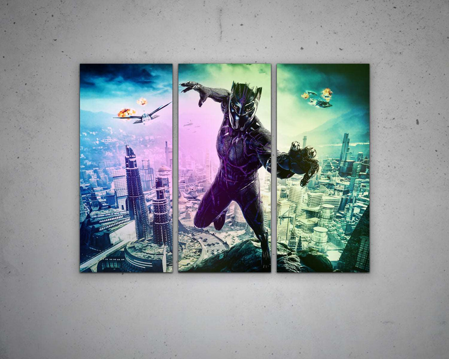 Black Panther Multicolour Wall Art