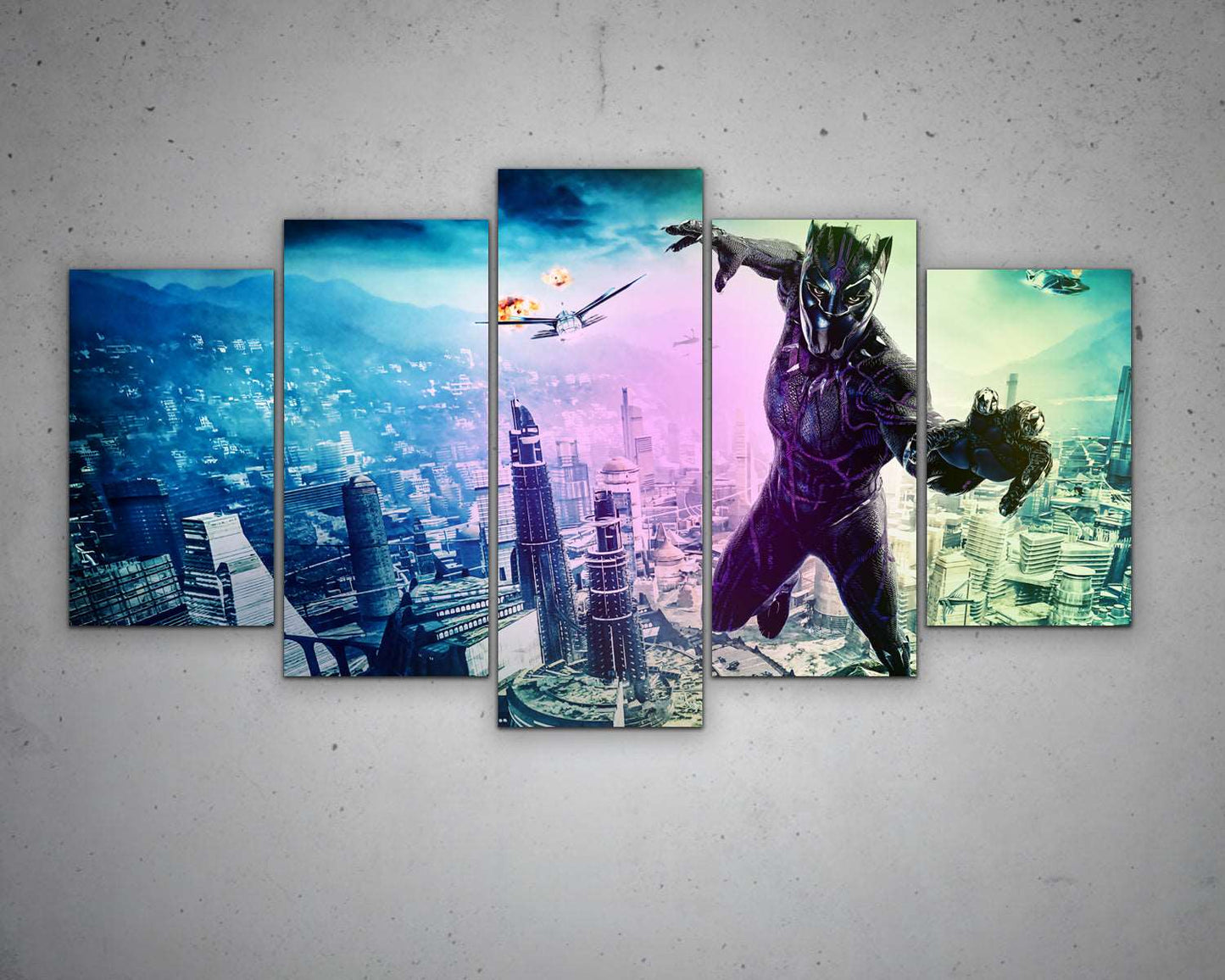 Black Panther Multicolour Wall Art