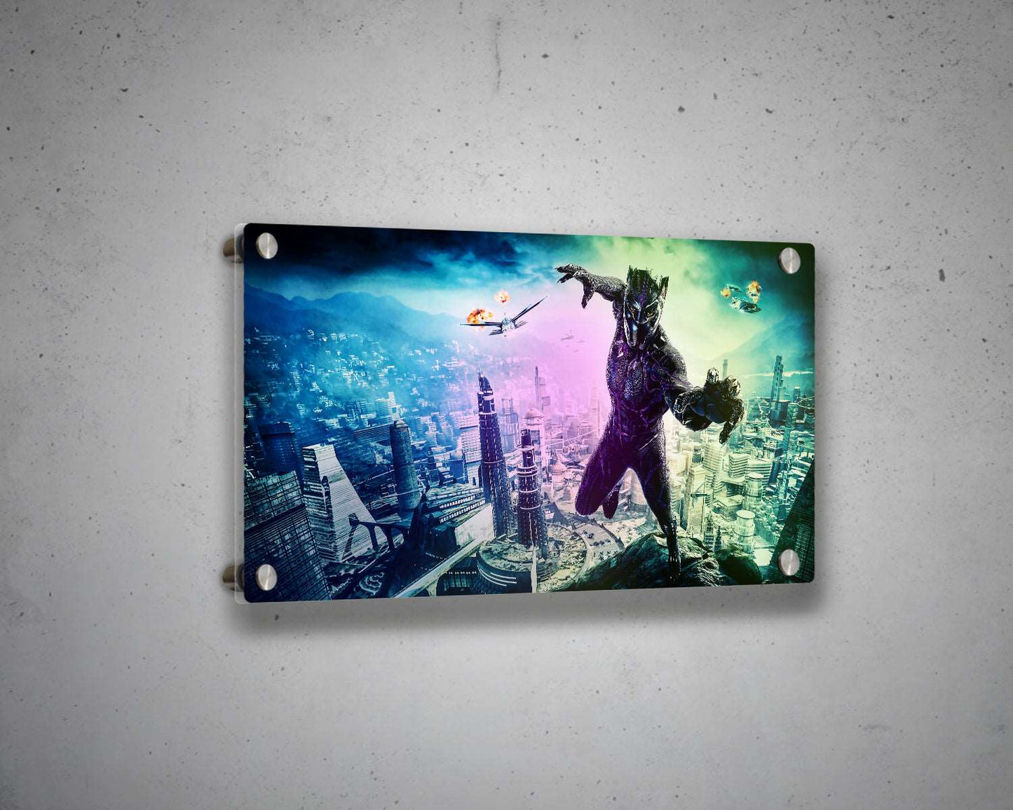 Black Panther Multicolour Wall Art
